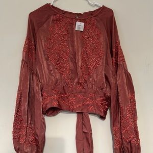 Free people ladies blouse size large NWT